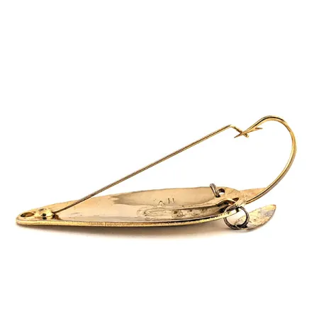 Vintage Weedless Marathon spoon (with sonic blades), 2/5oz Gold fishing spoon #11355