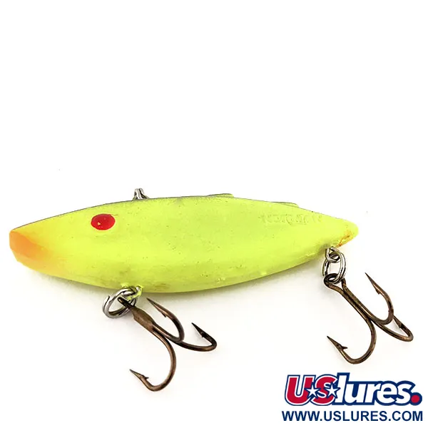 Vintage Norman N-Ticer Lipless UV, 1/3oz Chartreuse fishing lure #11356