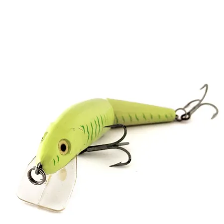 Vintage The Producers Finnigan's Minnow Jointed UV, 1/2oz Chartreuse fishing lure #11357