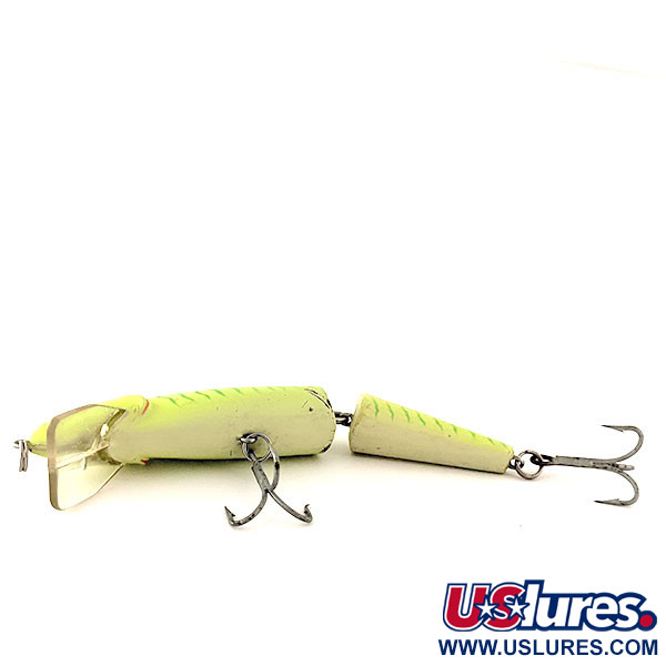 Vintage   The Producers Finnigan's Minnow Jointed UV, 1/2oz Chartreuse fishing lure #11357
