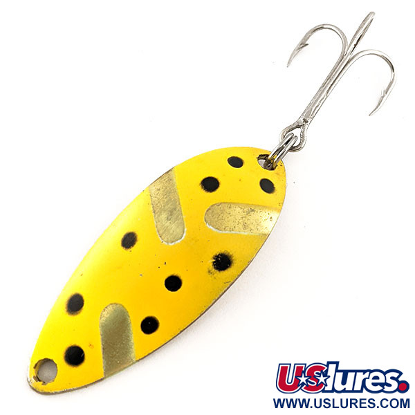 Vintage  Luhr Jensen Little Jewel, 1/2oz Brass / Yellow fishing spoon #11366