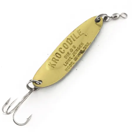 Vintage Luhr Jensen Krocodile Die #3, 1/3oz Fire Tiger fishing spoon #11367