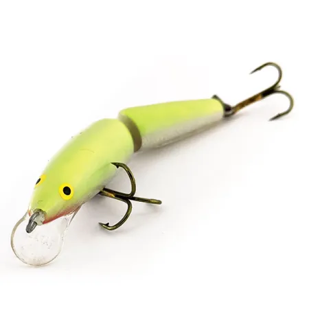 Vintage Rapala Jointed J7, 1/8oz Chartreuse fishing lure #11373