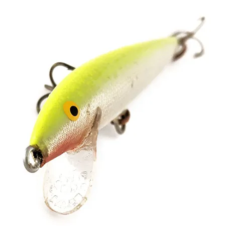 Vintage Rapala Original Floater F9, 1/8oz Chartreuse fishing lure #11383