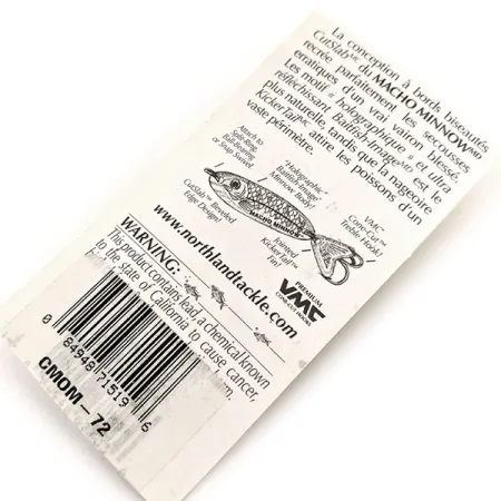 Northland Macho Minnow Jig Lure , 1/2oz Red / Green / Gold fishing spoon #11395