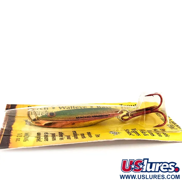 Northland Macho Minnow Jig Lure , 1/2oz Red / Green / Gold fishing spoon #11395