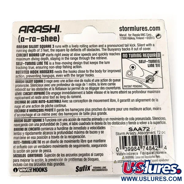 Storm Arashi Silent Square 3 UV, 1/2oz Mossy Chartreuse Craw fishing lure #11413