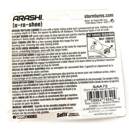 Storm Arashi Rattling Square 3 UV, 1/2oz Parrot fishing lure #11664