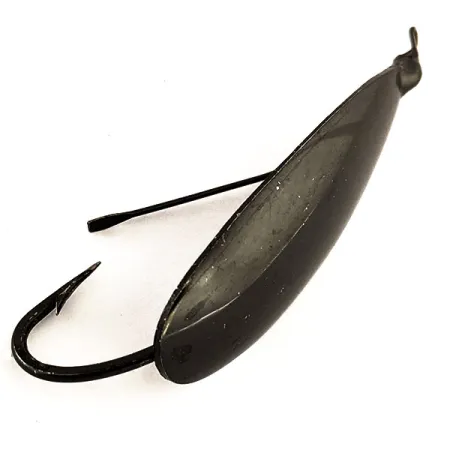 Vintage Weedless Johnson Silver Minnow, 3/4oz Black fishing spoon #11431