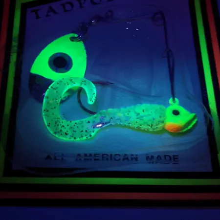 JB lures Tadpole spin UV, 1/8oz Chartreuse spinning lure #11453