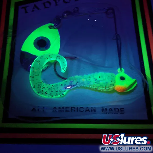 JB lures Tadpole spin UV, 1/8oz Chartreuse spinning lure #11453