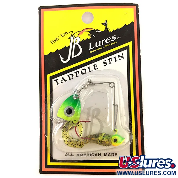 JB lures Tadpole spin UV, 1/8oz Chartreuse spinning lure #11453