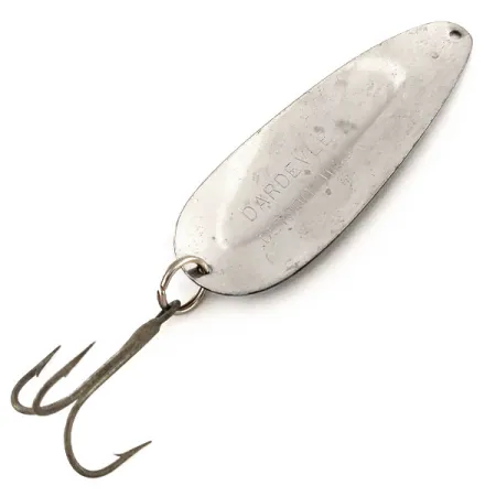 Vintage Eppinger Dardevle, 1oz Black / White / Nickel fishing spoon #11461