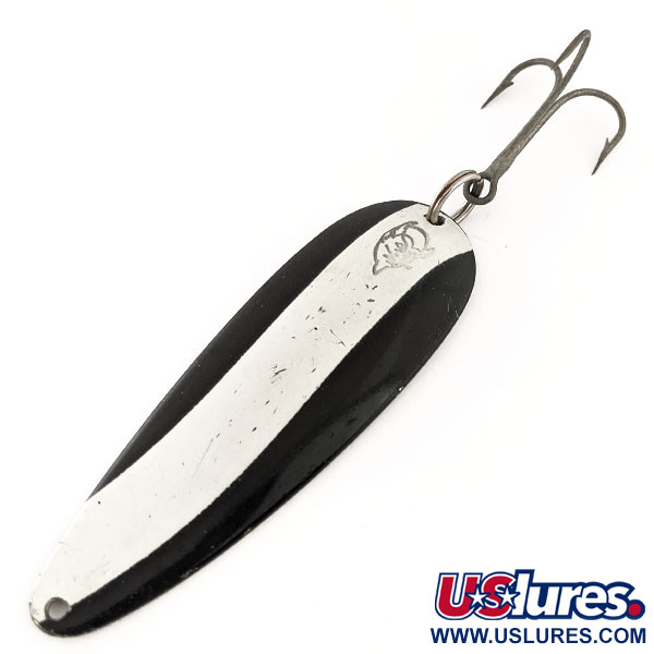Vintage  Eppinger Dardevle, 1oz Black / White / Nickel fishing spoon #11461
