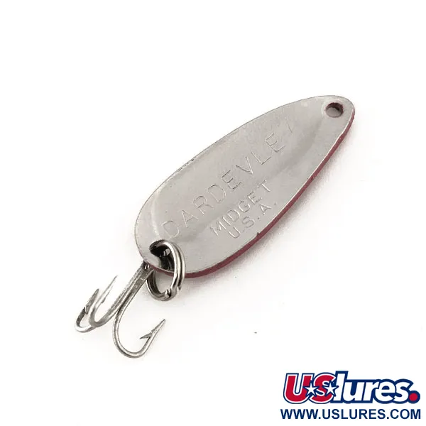 Vintage  Eppinger Dardevle Midget, 3/16oz Red / White / Nickel fishing spoon #11468