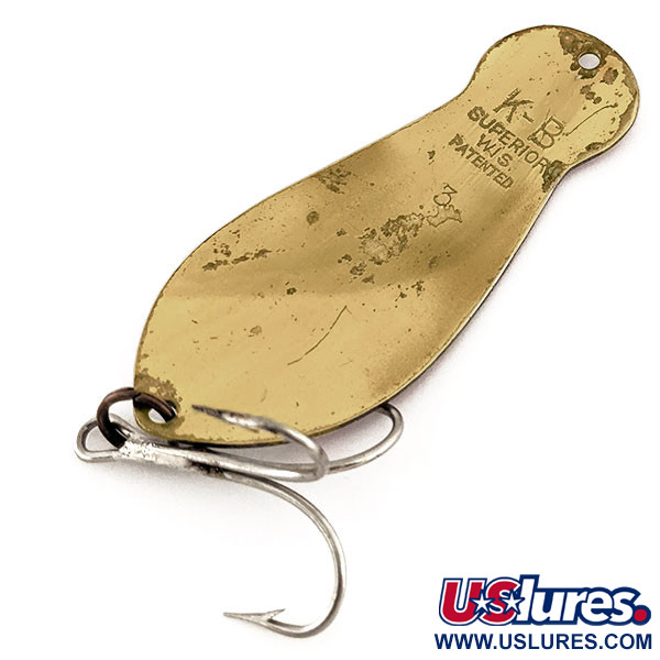 Vintage  K-B Bait K-B Spoon 3, 1oz Red / White / Brass fishing spoon #11472