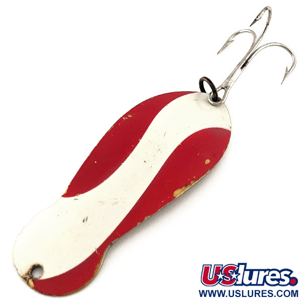 Vintage  K-B Bait K-B Spoon 3, 1oz Red / White / Brass fishing spoon #11472