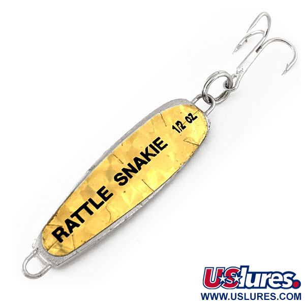Vintage Rattle Snake, 1/2oz Gold fishing spoon #11485