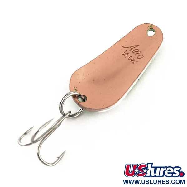 Vintage  Aeroplane Spinner Aero, 1/4oz Green / White / Copper fishing spoon #11744