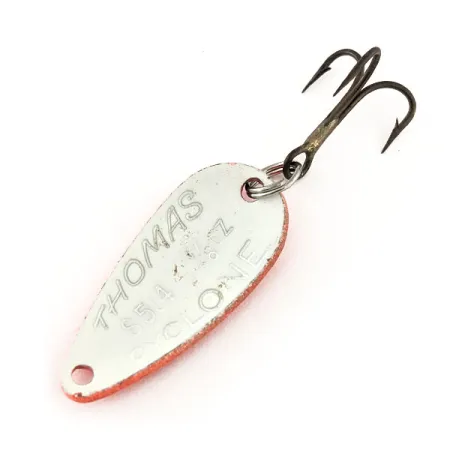 Vintage Thomas Cyclone UV, 1/8oz Pink / White fishing spoon #11492