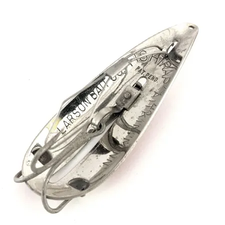 Vintage Weedless Bait  Weedless LARSON BAIT FISHTRAP​, 3/5oz Red / White / Nickel fishing spoon #11521