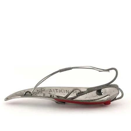 Vintage Weedless Bait  Weedless LARSON BAIT FISHTRAP​, 3/5oz Red / White / Nickel fishing spoon #11521