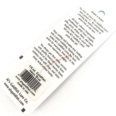 Al's gold fish, 1/4oz Nickel / Blue fishing spoon #11524