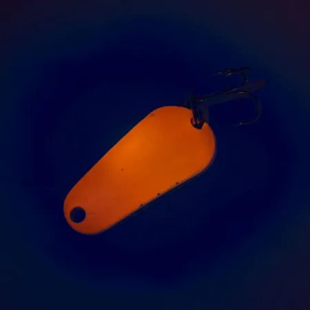 Vintage Aeroplane Spinner Aero UV, 1/4oz Fluorescent Orange / Gold fishing spoon #11619
