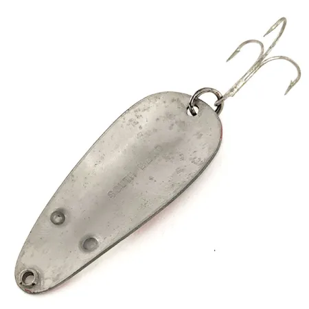 Vintage South Bend Mouse spoon, 3/5oz Red / White / Nickel fishing spoon #11540