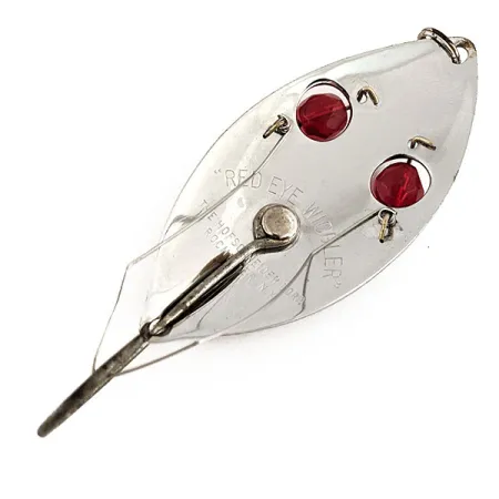 Vintage Hofschneider Weedless Red Eye Wiggler, 1oz Nickel / Red fishing spoon #11561