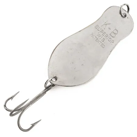 Vintage K-B Bait K-B Spoon 2 Superior, 1/2oz Nickel fishing spoon #11564