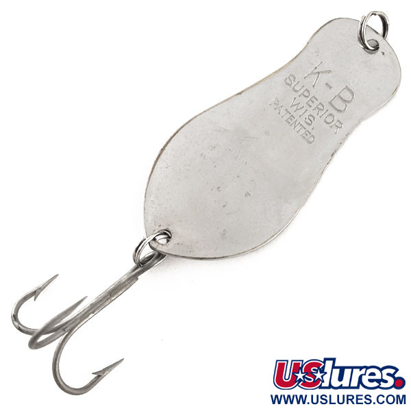 Vintage  K-B Bait K-B Spoon 2 Superior, 1/2oz Nickel fishing spoon #11564