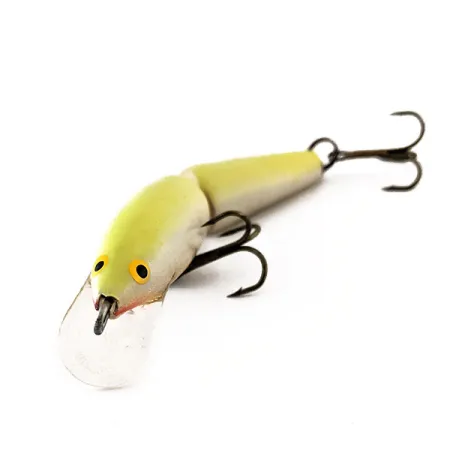 Vintage Rapala Jointed J9, 1/4oz Chartreuse fishing lure #11572