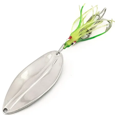 Vintage TODDCO Main liner Squid , 3/4oz Nickel / Green fishing spoon #11586