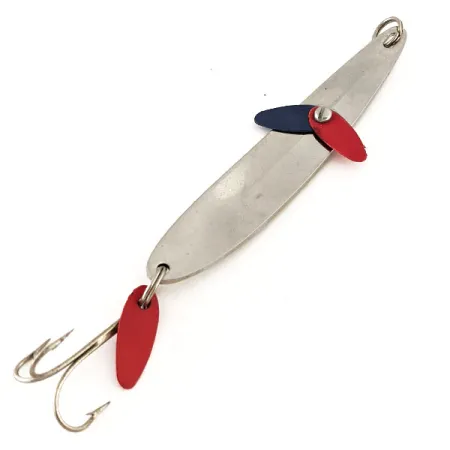 Vintage Bay de Noc Bay De Noc Laker Taker , 3/4oz Nickel / Red / Blue fishing spoon #11624