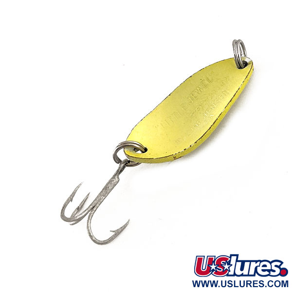 Vintage  Luhr Jensen Little Jewel UV, 3/16oz Yellow fishing spoon #11627