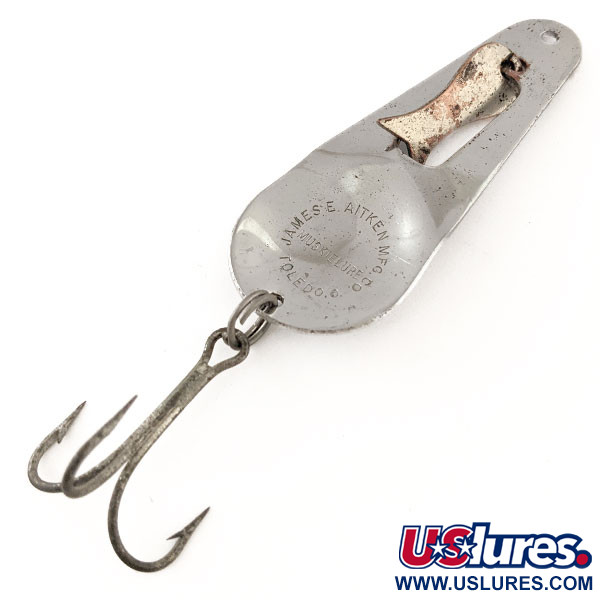 Vintage   James Aitken Muskielure, 3/4oz Nickel fishing spoon #11652