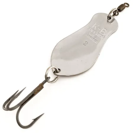 Vintage K-B Bait K-B Spoon 2, 1/2oz Nickel fishing spoon #11654