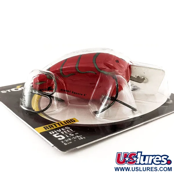 Storm Arashi Rattling Square 5, 2/3oz Red Craw fishing lure #11672