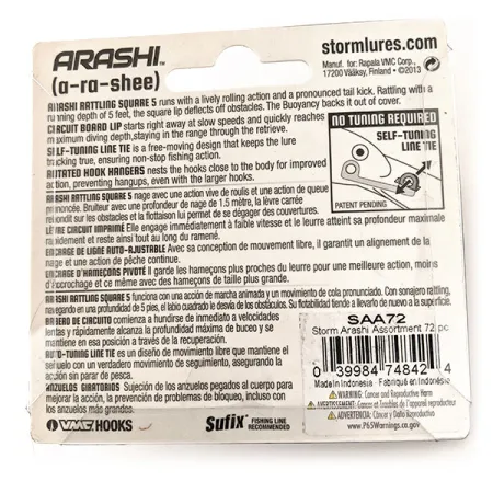 Storm Arashi Rattling Square 5, 2/3oz Red Craw fishing lure #11672
