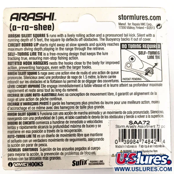 Storm Arashi Silent Square 5, 2/3oz Pro Blue fishing lure #11677