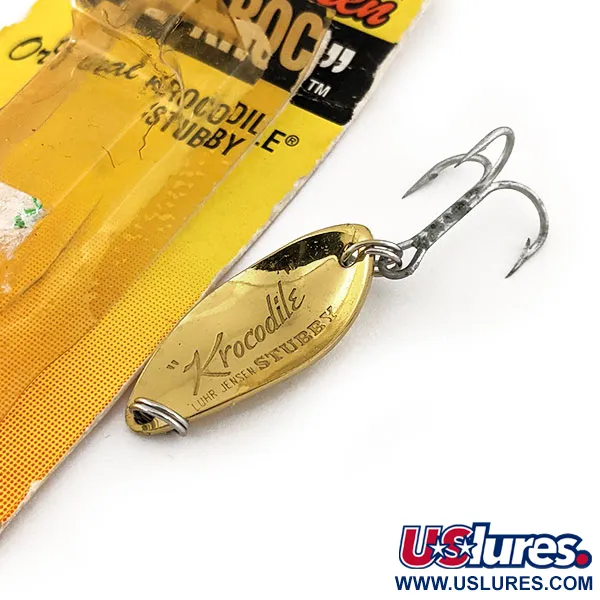  Luhr Jensen Lil' Kroc (Krocodile Stubby), 3/16oz Gold fishing spoon #11687