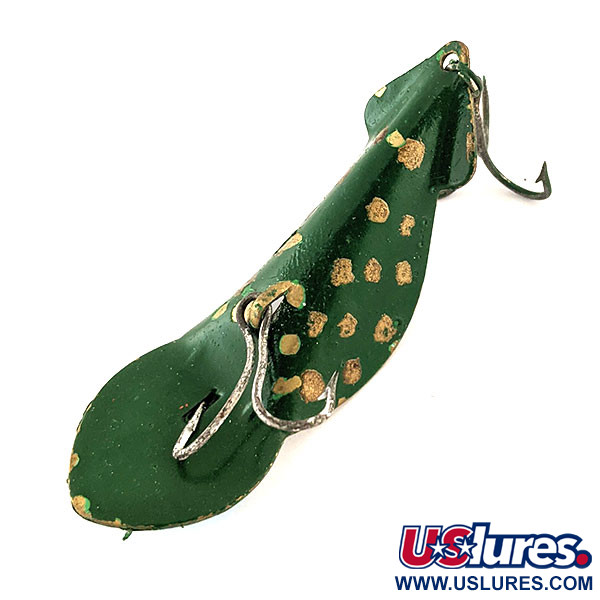 Vintage   Buck Perry Spoonplug, 1/3oz White / Green / Light Blue fishing spoon #11700
