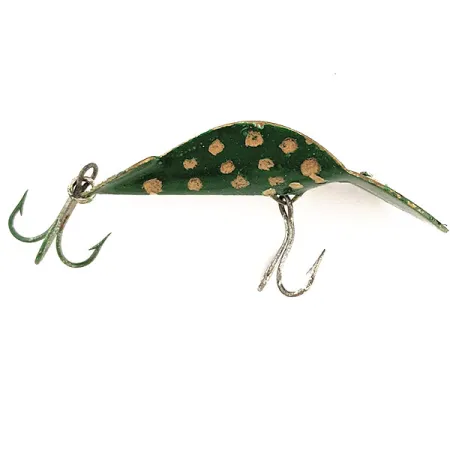 Vintage Buck Perry Spoonplug, 1/3oz White / Green / Light Blue fishing spoon #11700