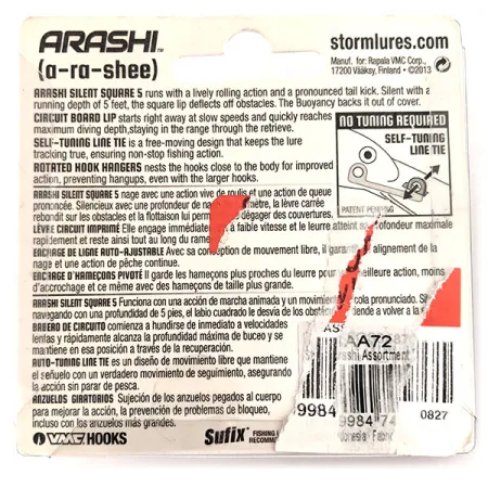 Storm Arashi Silent Square 5, 2/3oz Red Craw fishing lure #11710