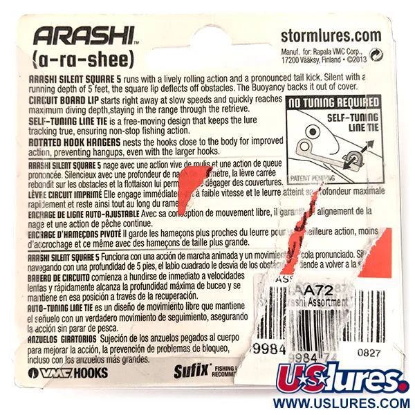 Storm Arashi Silent Square 5, 2/3oz Red Craw fishing lure #11710