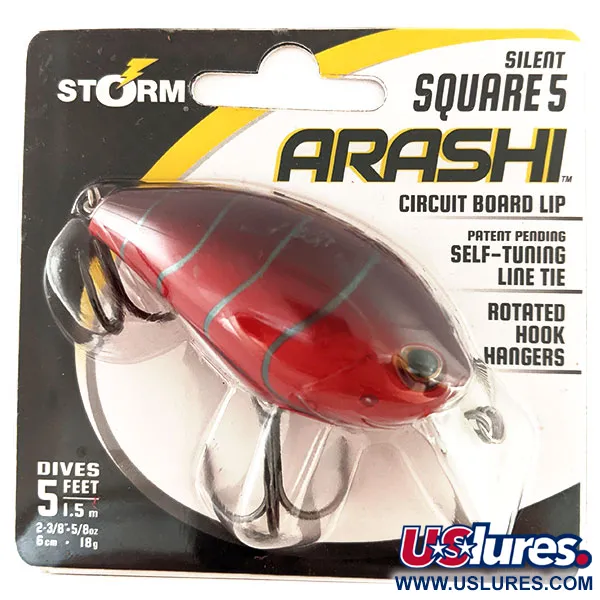 Storm Arashi Silent Square 5, 2/3oz Red Craw fishing lure #11710