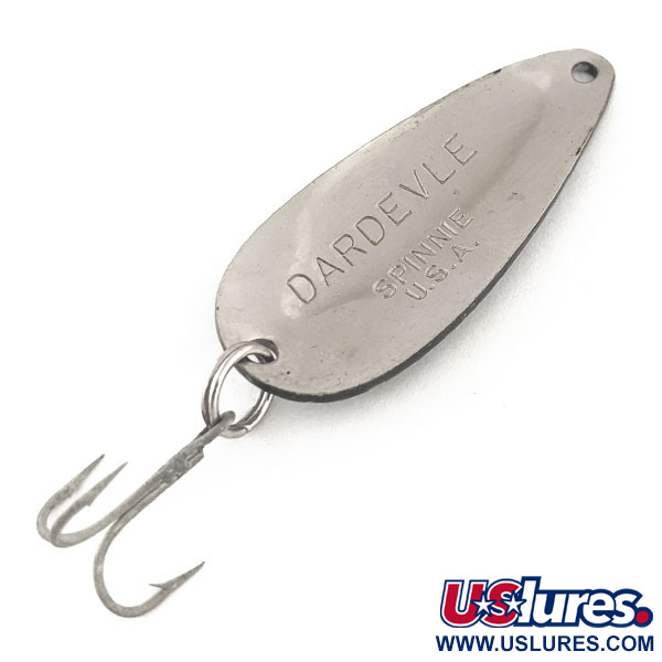 Vintage  Eppinger Dardevle Spinnie, 1/3oz Black / White / Nickel fishing spoon #11725