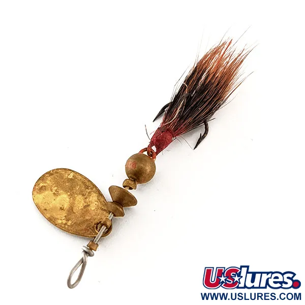 Vintage   Mepps Aglia 0 dressed - squirrel tail, 3/32oz Brass spinning lure #11729