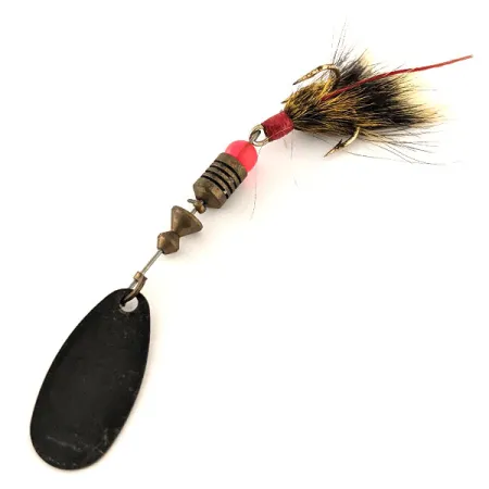 Vintage Mepps Black Fury 2 Dressed - squirrel tail, 3/16oz spinning lure #11731